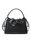 Brunello Cucinelli Soft Leather Pouch Bag With Monili In Black