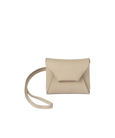 Brunello Cucinelli Leather Bag Charm In Neutral