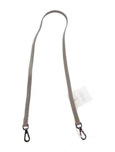 Pre-owned Brunello Cucinelli Leather Bag Strap In Gray
