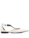 Brunello Cucinelli Monili Leather Flats In Nude