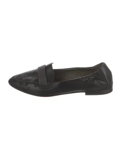 Pre-owned Brunello Cucinelli Leather Beaded Accents Loafers In Black