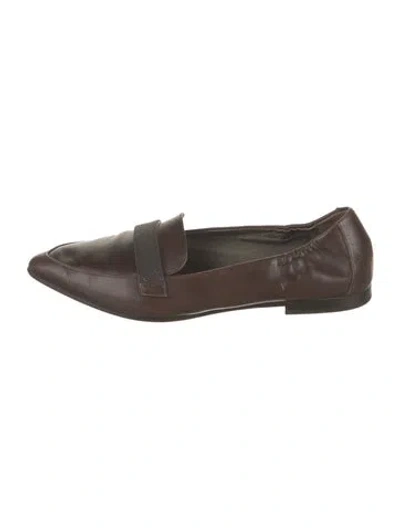 Pre-owned Brunello Cucinelli Leather Beaded Accents Loafers In Brown