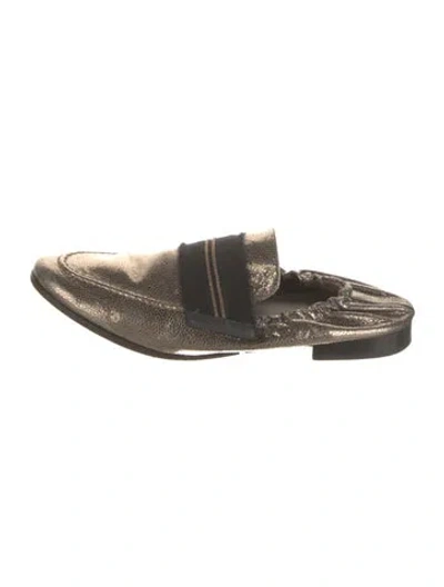 Pre-owned Brunello Cucinelli Leather Beaded Accents Mules In Multi