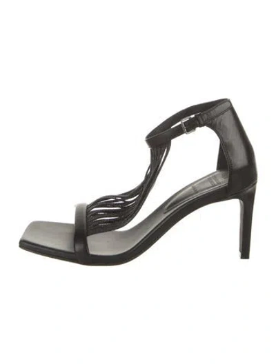 Pre-owned Brunello Cucinelli Leather Beaded Accents Pumps In Black