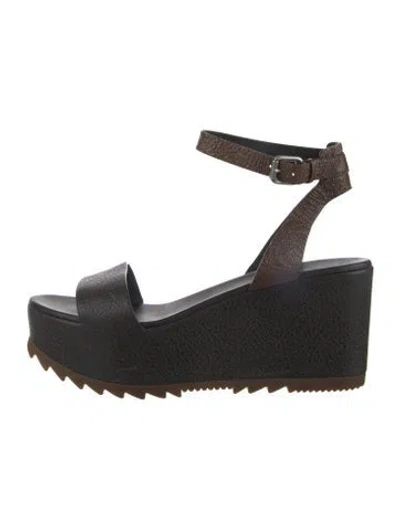 Pre-owned Brunello Cucinelli Leather Beaded Accents Slingback Sandals In Brown