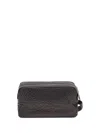 Brunello Cucinelli Double Zipper Textured Leather Beauty Case