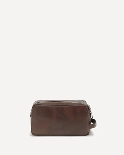 Brunello Cucinelli Leather Beauty Case In Brown