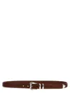 Brunello Cucinelli Adjustable Leather Belt Metal Accents