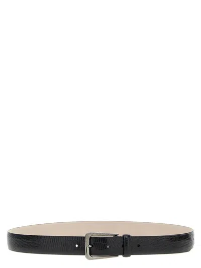 Brunello Cucinelli Leather Belt In Black