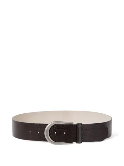 Brunello Cucinelli Leather Belt In Black