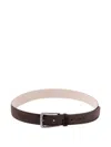 Brunello Cucinelli Leather Belt With Adjustable Length And Metal Buckle In Brown