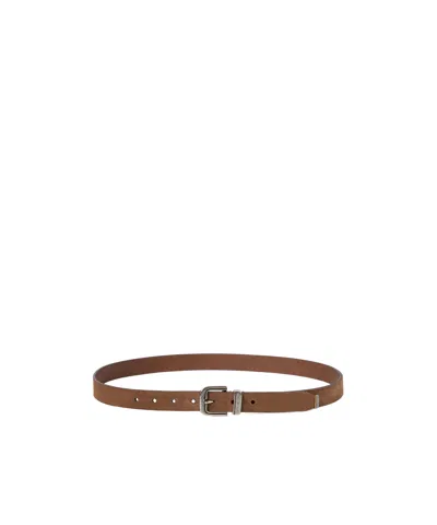 Brunello Cucinelli Leather Belt In Brown