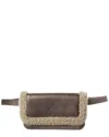 Brunello Cucinelli Leather Belt Bag In Neutral
