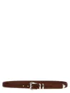 Brunello Cucinelli Adjustable Leather Belt Metal Accents