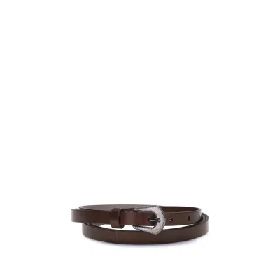 Brunello Cucinelli Leather Belt In Black