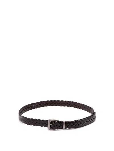 Brunello Cucinelli Leather Belt In Black