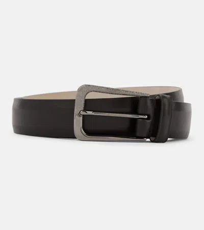 Brunello Cucinelli Leather Belt In Black