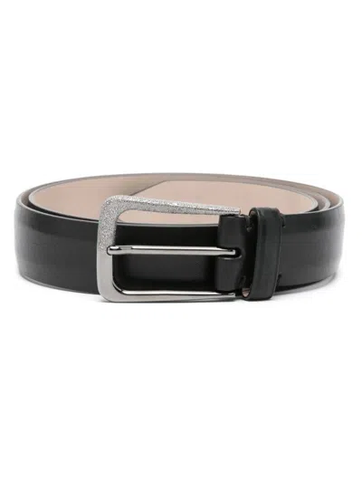 Brunello Cucinelli Leather Belt In Black