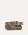 Brunello Cucinelli Gray Calf Leather Bos Taurus Regular Belt In Gray
