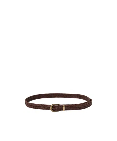 BRUNELLO CUCINELLI BRUNELLO CUCINELLI STRETCH BRAIDED LEATHER BELT