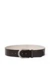 Brunello Cucinelli Adjustable Strap Belt Metal Buckle In Brown