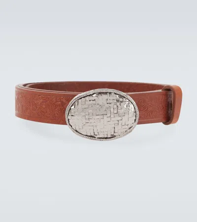 Brunello Cucinelli Leather Belt In Brown