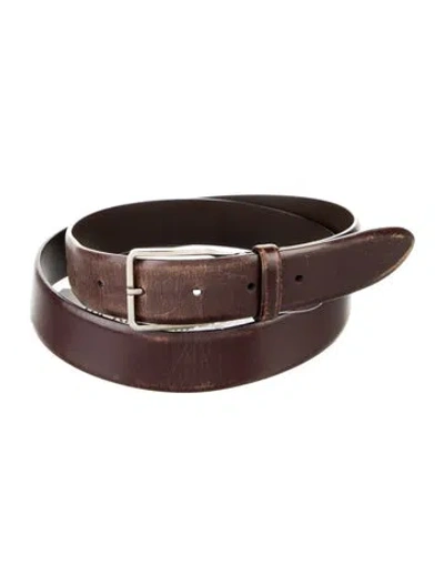 Pre-owned Brunello Cucinelli Leather Belt In Brown