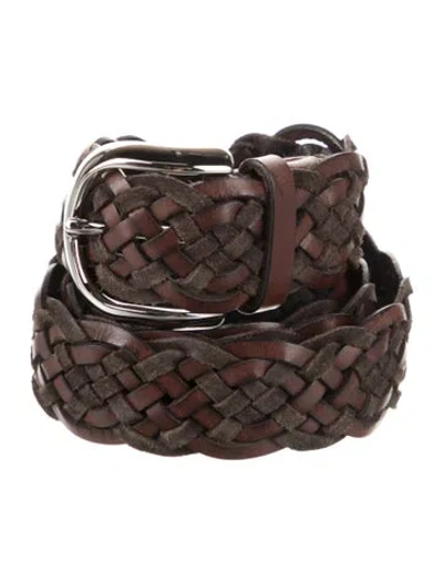 Pre-owned Brunello Cucinelli Leather Belt In Brown