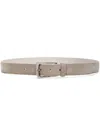 Brunello Cucinelli Leather Belt In Light Grey