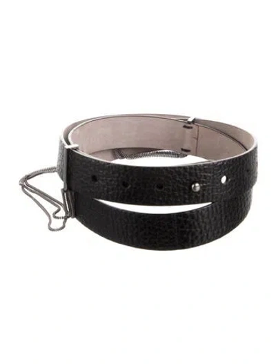 Pre-owned Brunello Cucinelli Leather Belt Kit W/ Tags In Black