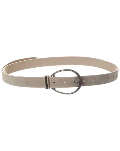 Brunello Cucinelli Leather Belt In Neutral