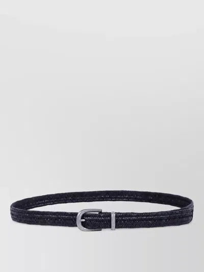 Brunello Cucinelli Leather Belt In Silver