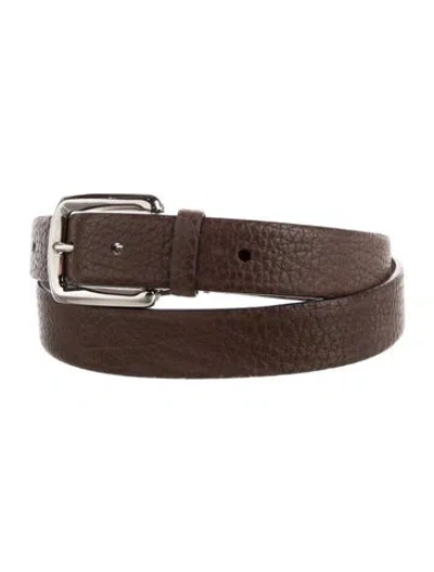 Pre-owned Brunello Cucinelli Leather Belt W/ Tags In Brown