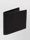 Brunello Cucinelli Leather Bi-fold Cardholder Visible Stitching In Black