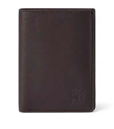 Brunello Cucinelli Leather Bifold Card Holder In Pattern