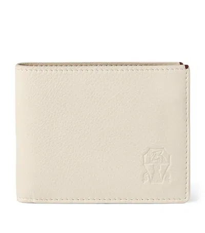 Brunello Cucinelli Leather Bifold Wallet In Blue