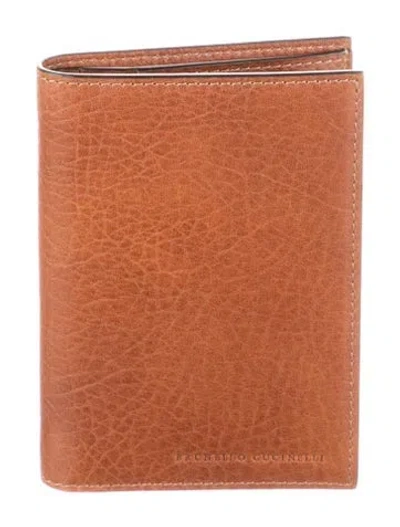 Pre-owned Brunello Cucinelli Leather Bifold Wallet In Brown