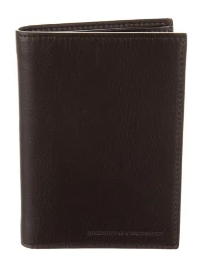 Pre-owned Brunello Cucinelli Leather Bifold Wallet W/ Tags In Black