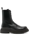 Brunello Cucinelli Leather Biker Boots In Multi