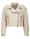 Brunello Cucinelli Nappa Leather Biker With Shiny Details