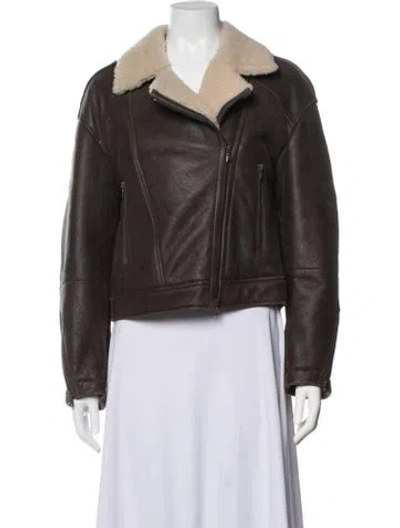 Pre-owned Brunello Cucinelli Leather Biker Jacket In Black