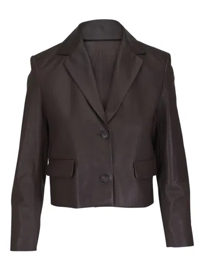 BRUNELLO CUCINELLI LEATHER BLAZER
