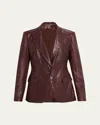 Brunello Cucinelli Leather Blazer In Brown