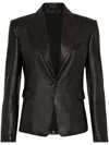 Brunello Cucinelli Leather Blazer In Black