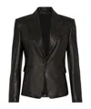 Brunello Cucinelli Leather Blazer In Black