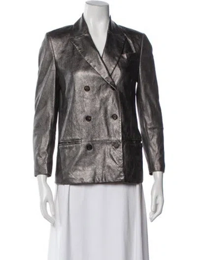 Pre-owned Brunello Cucinelli Leather Blazer In Multi