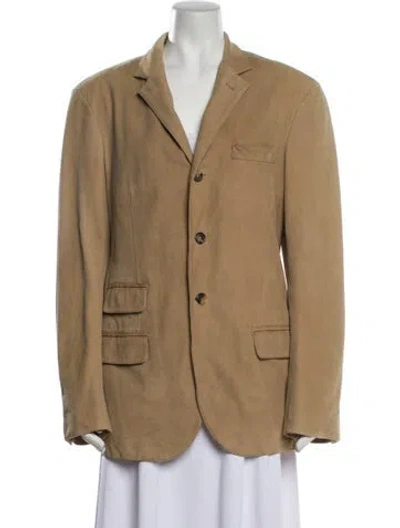 Pre-owned Brunello Cucinelli Leather Blazer In Neutral