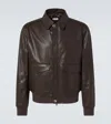 Brunello Cucinelli Men Leather Jacket In Brown