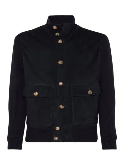 BRUNELLO CUCINELLI LEATHER BOMBER JACKET