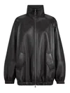 Brunello Cucinelli Leather Bomber Jacket In Black